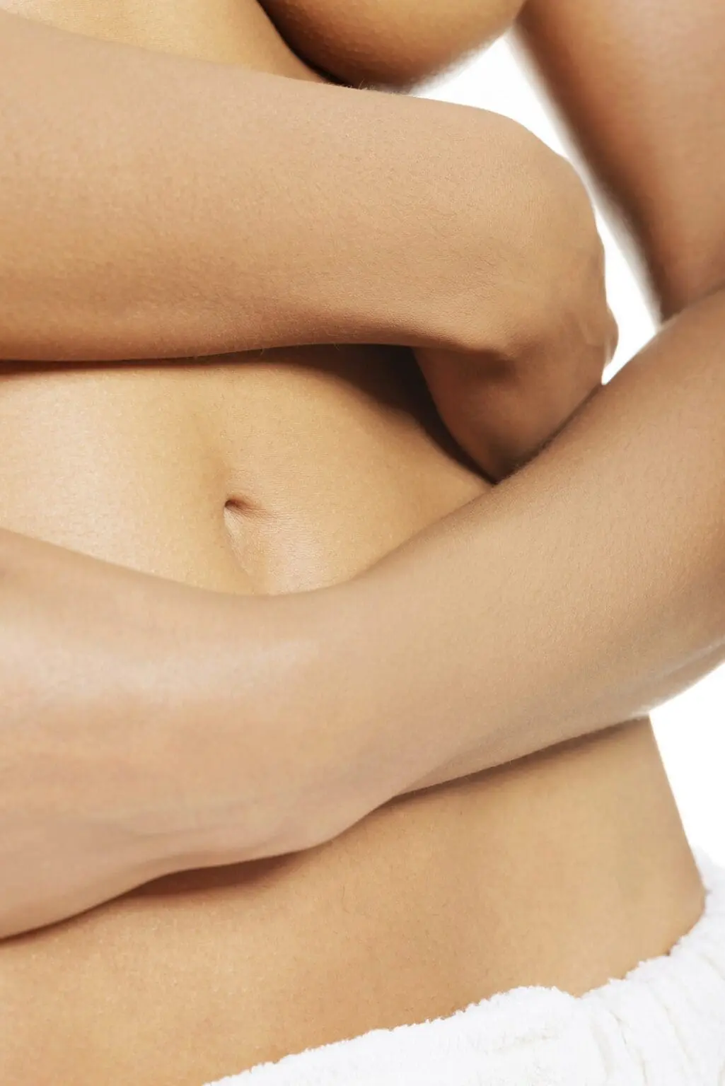 Woman holding her stomach