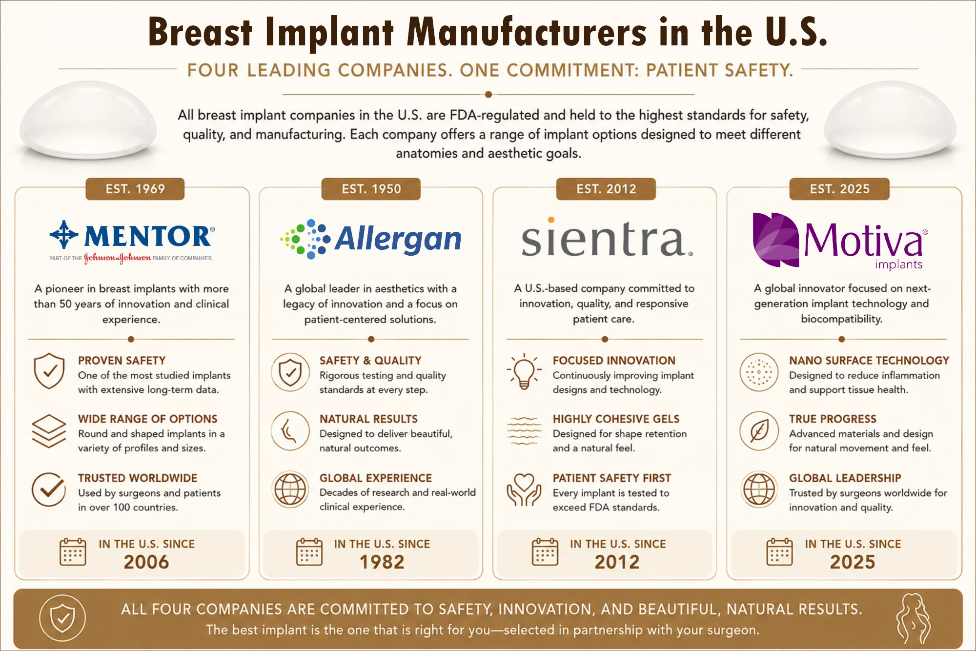 Breast Implant Manufacturers Infographic